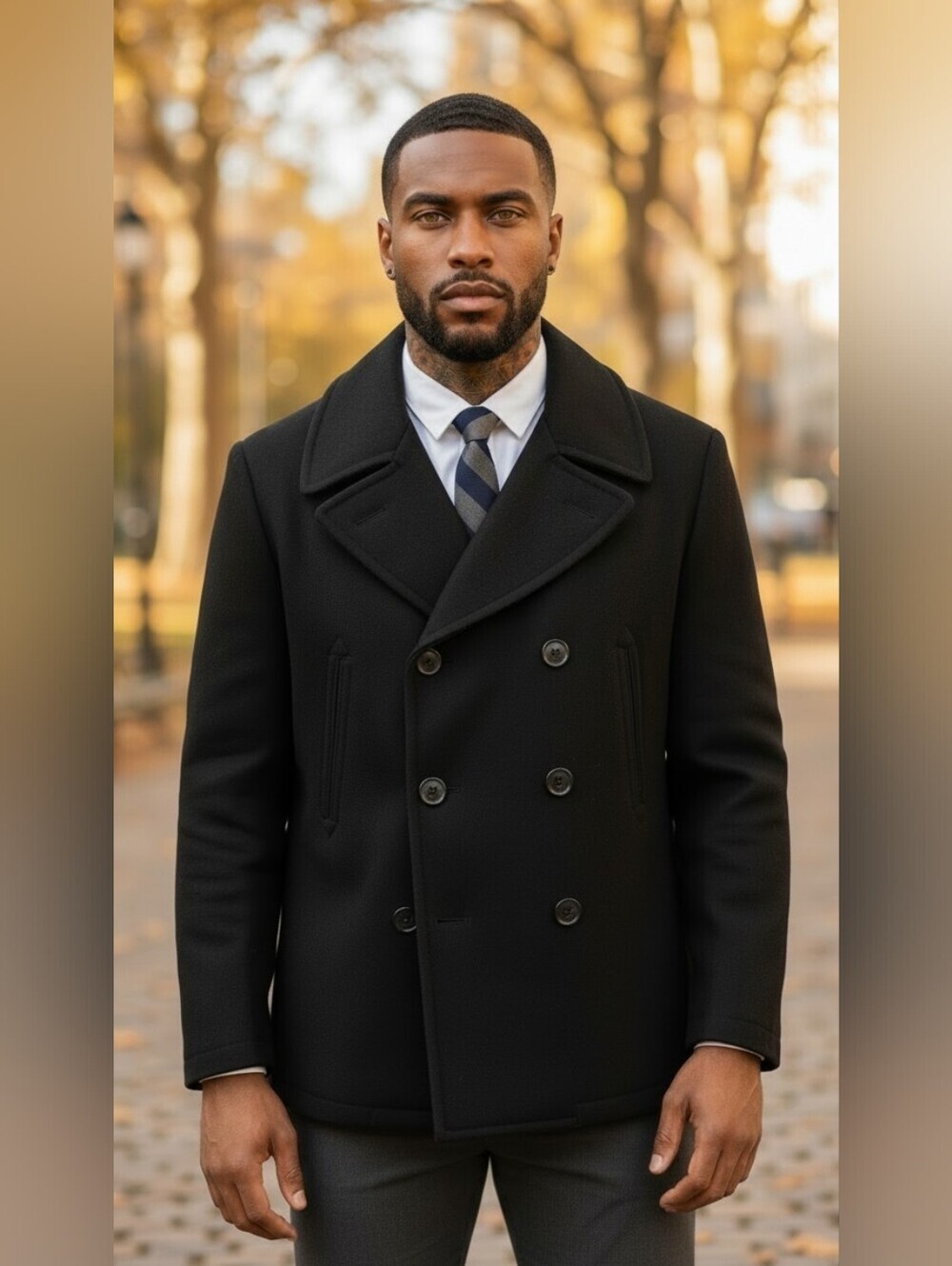 DSCP Quarterdeck Collection Black Wool Blend Peacoat Men’s 40R Military Classic